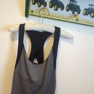 Black and Gray Racerback Tank Top